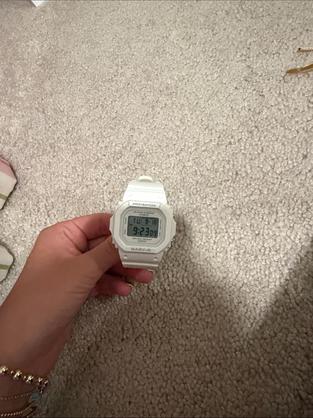 White Casio baby g watch